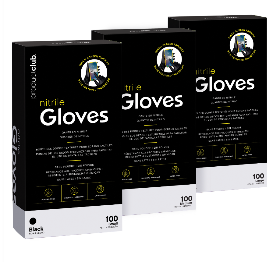 Disposable Black Nitrile Gloves - 100 ct. Small